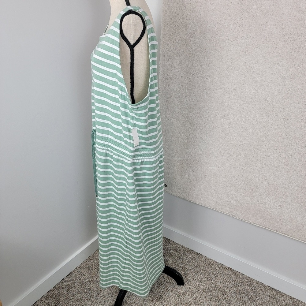 Haven Well Within NEW Womens XXL Green White Striped Coastal Jersey‎ Midi Dress - Picture 5 of 8